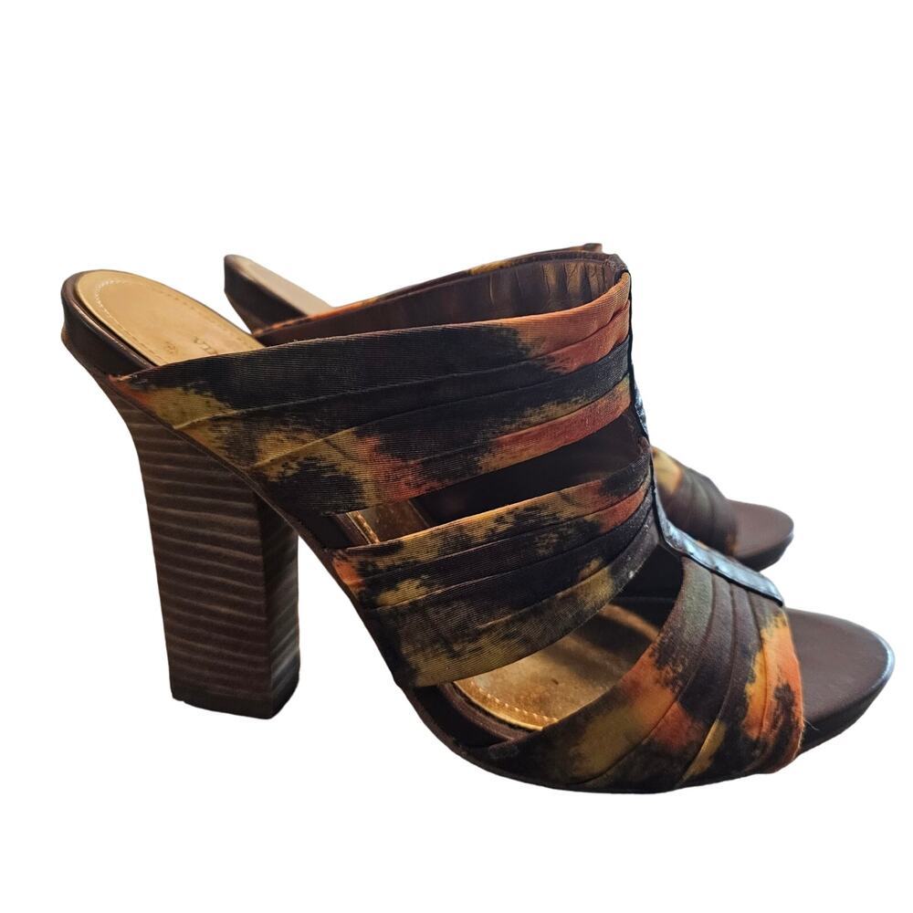 Vince Camuto Dolce Heels Womens Size 8.5 Brown Leather Strappy Glam Open Toe